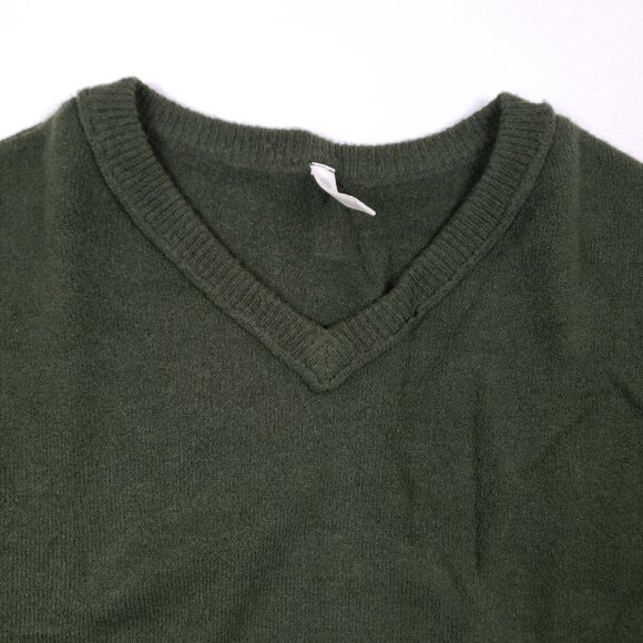 Wishlist Cropped Sweater Womens M/L Green V-Neck‎ Long Sleeve - Picture 2 of 8